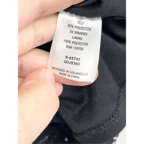 Emerald‎ Sundae Mini Black Dress Size Large Pearl Embellished Mesh Strappy NEW - Picture 8 of 8